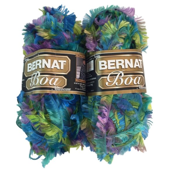 Bernat Boa Yarn Lot 2 Skeins 1.3oz-50g Toucan Eyelash - Picture 1 of 4